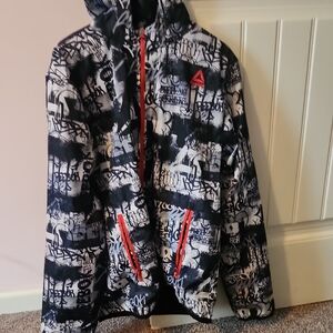 Reebok Urban Black and White Hoodie with Red Accents